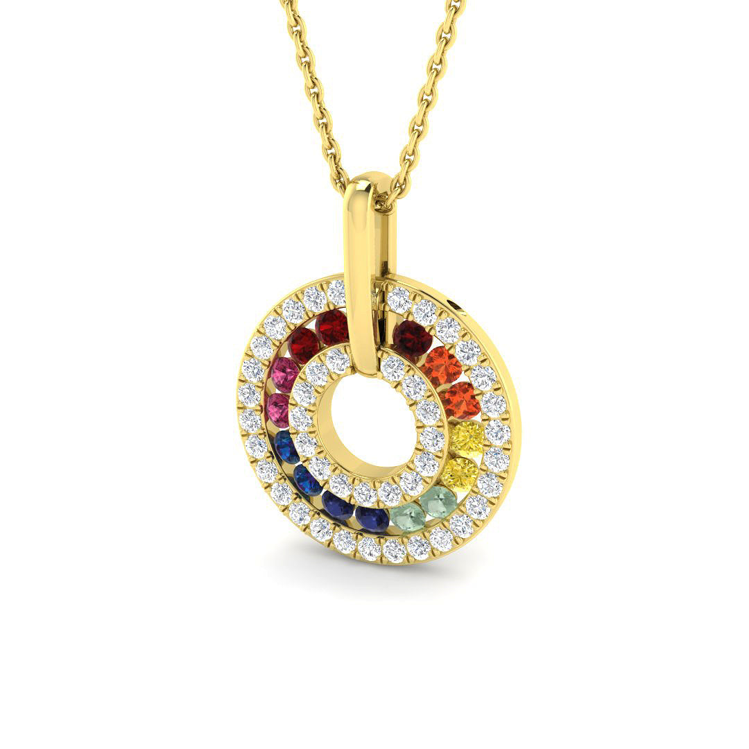 9ct Yellow Gold 0.91ct Multi Sapphire Pendant