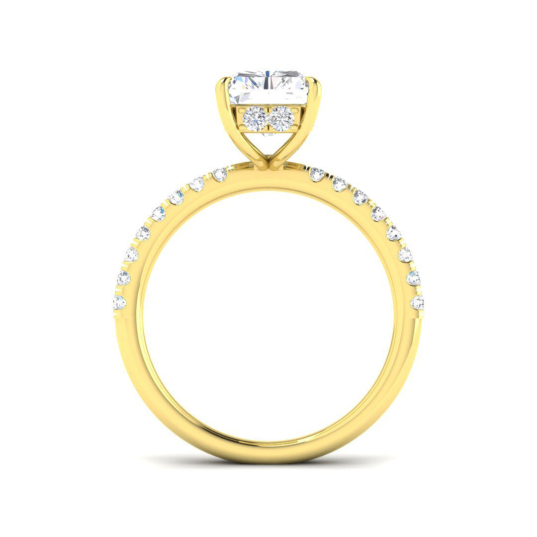 9ct Yellow Gold 3.38ct E VS2 Laboratory Grown CVD Ring