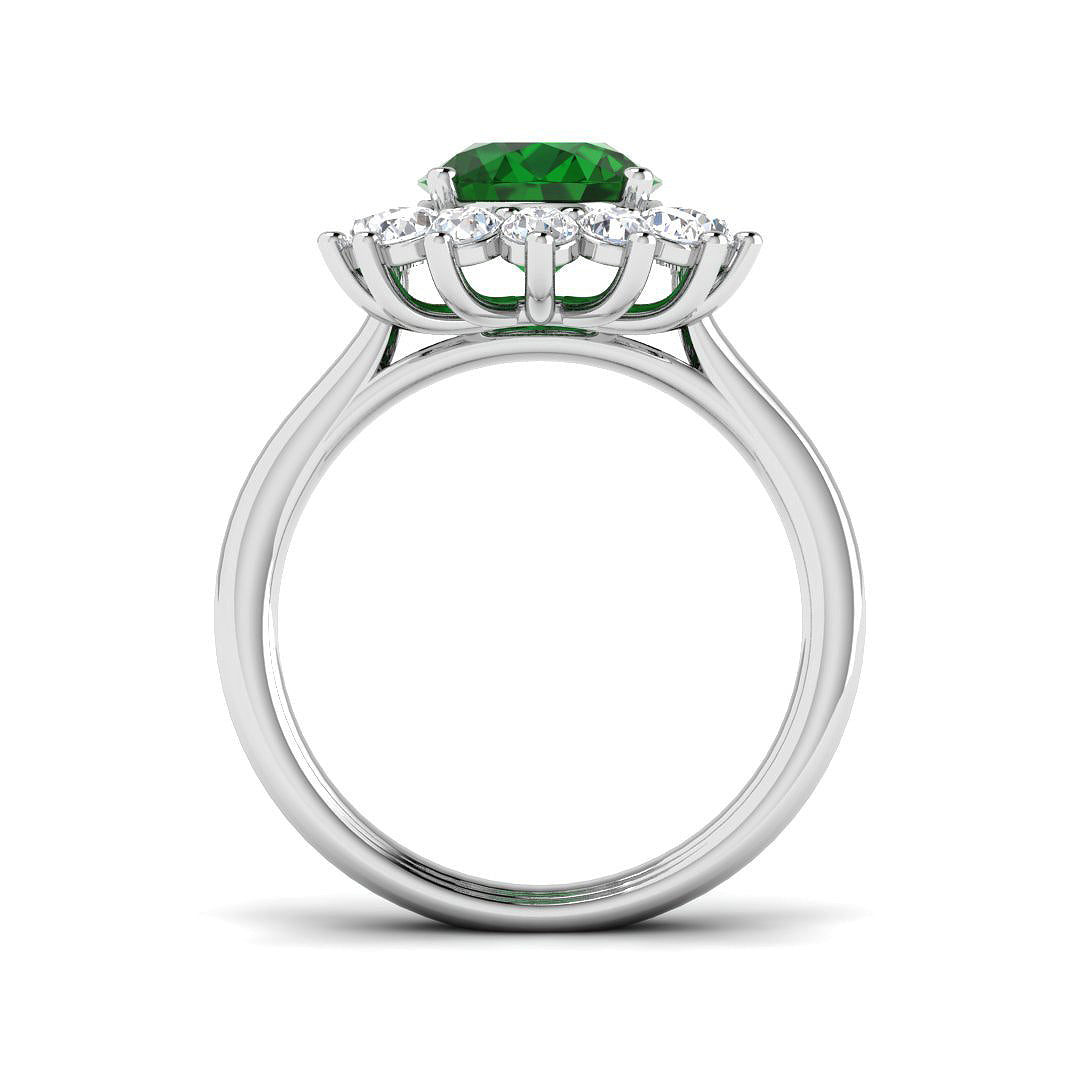 Platinum 3.49ct Emerald Ring