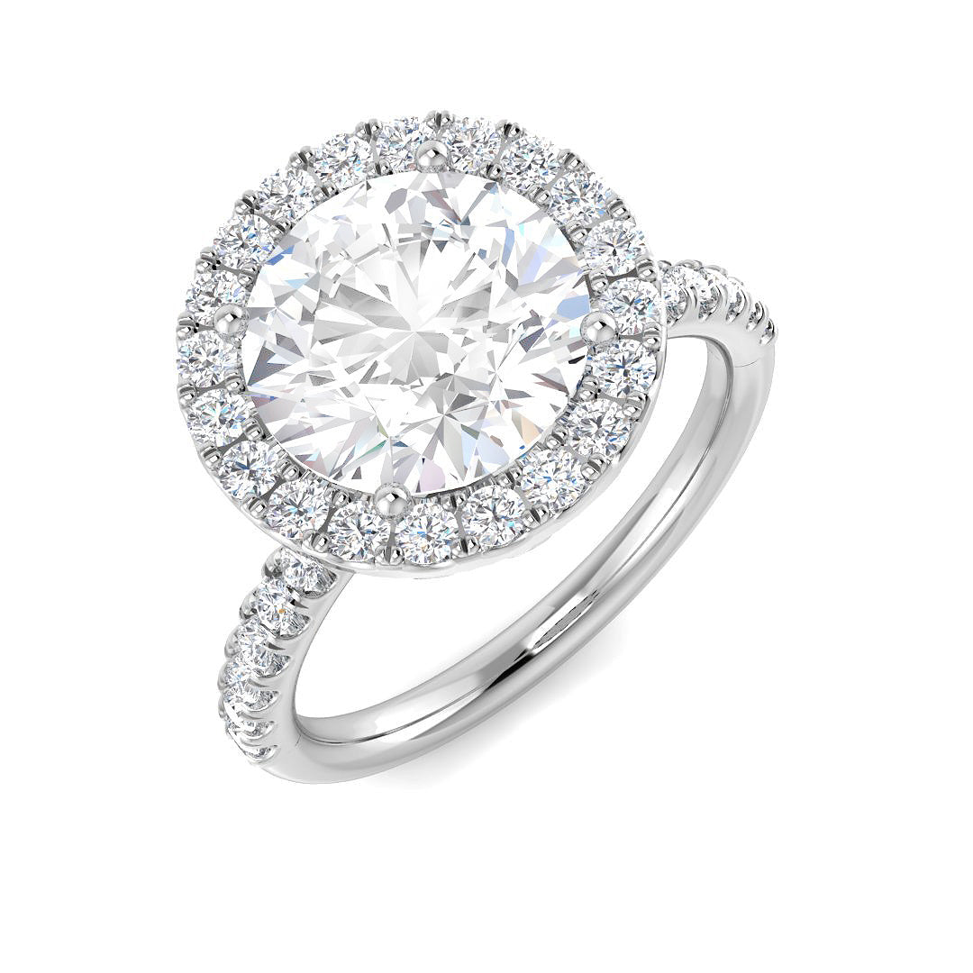 Platinum 3.52ct E VS1 Laboratory Grown CVD Ring