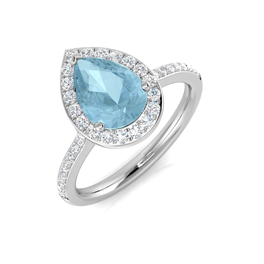 9ct White Gold 1.48ct Aquamarine Ring