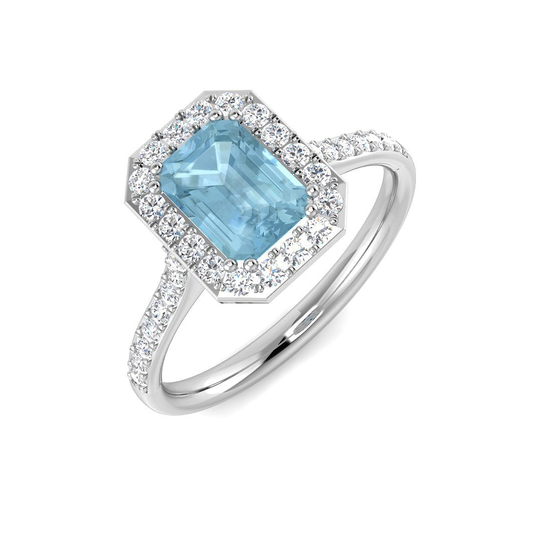 9ct White Gold 1.31ct Aquamarine Ring