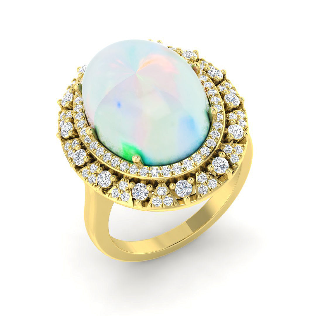 9ct Yellow Gold 6.74ct Opal Ring