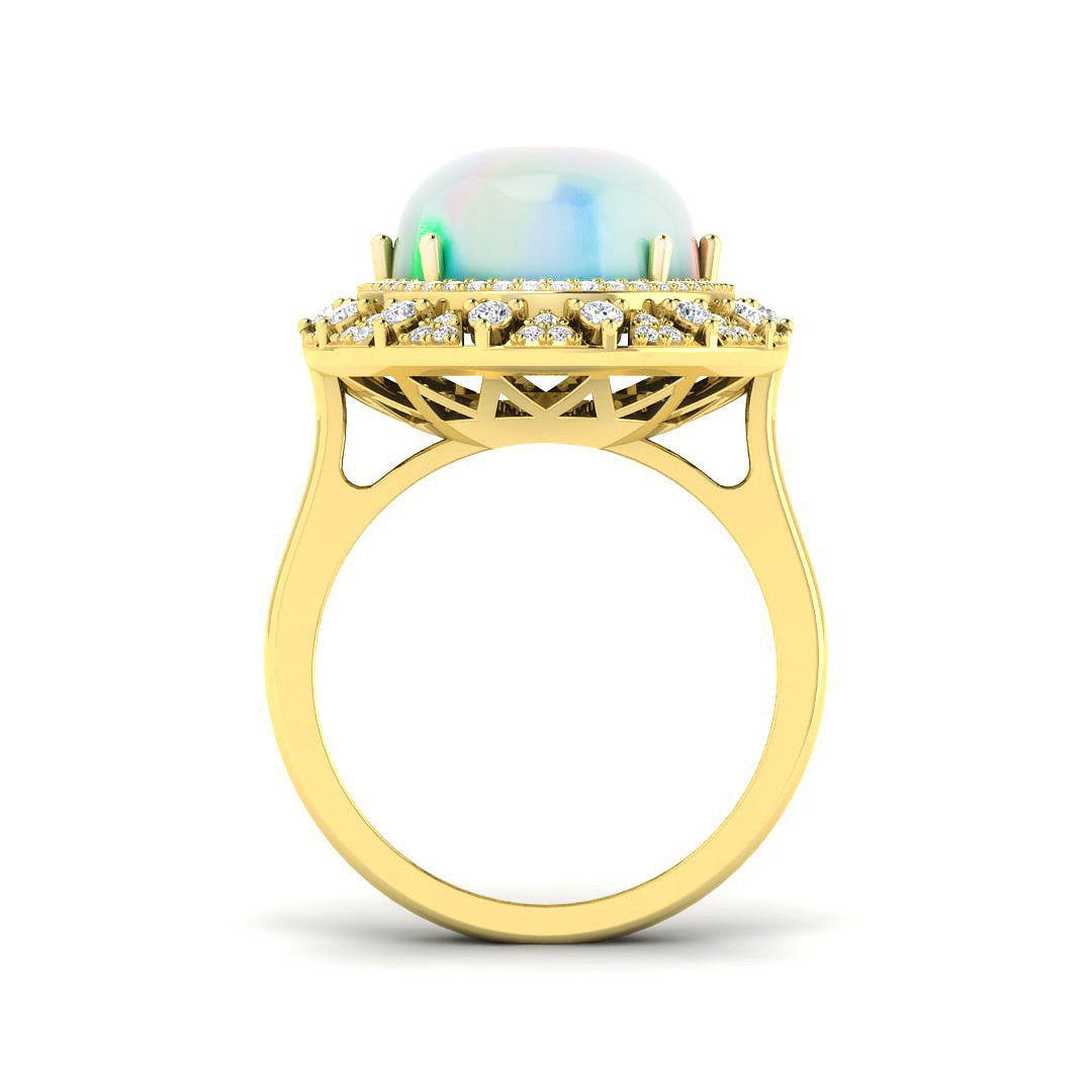 9ct Yellow Gold 6.74ct Opal Ring