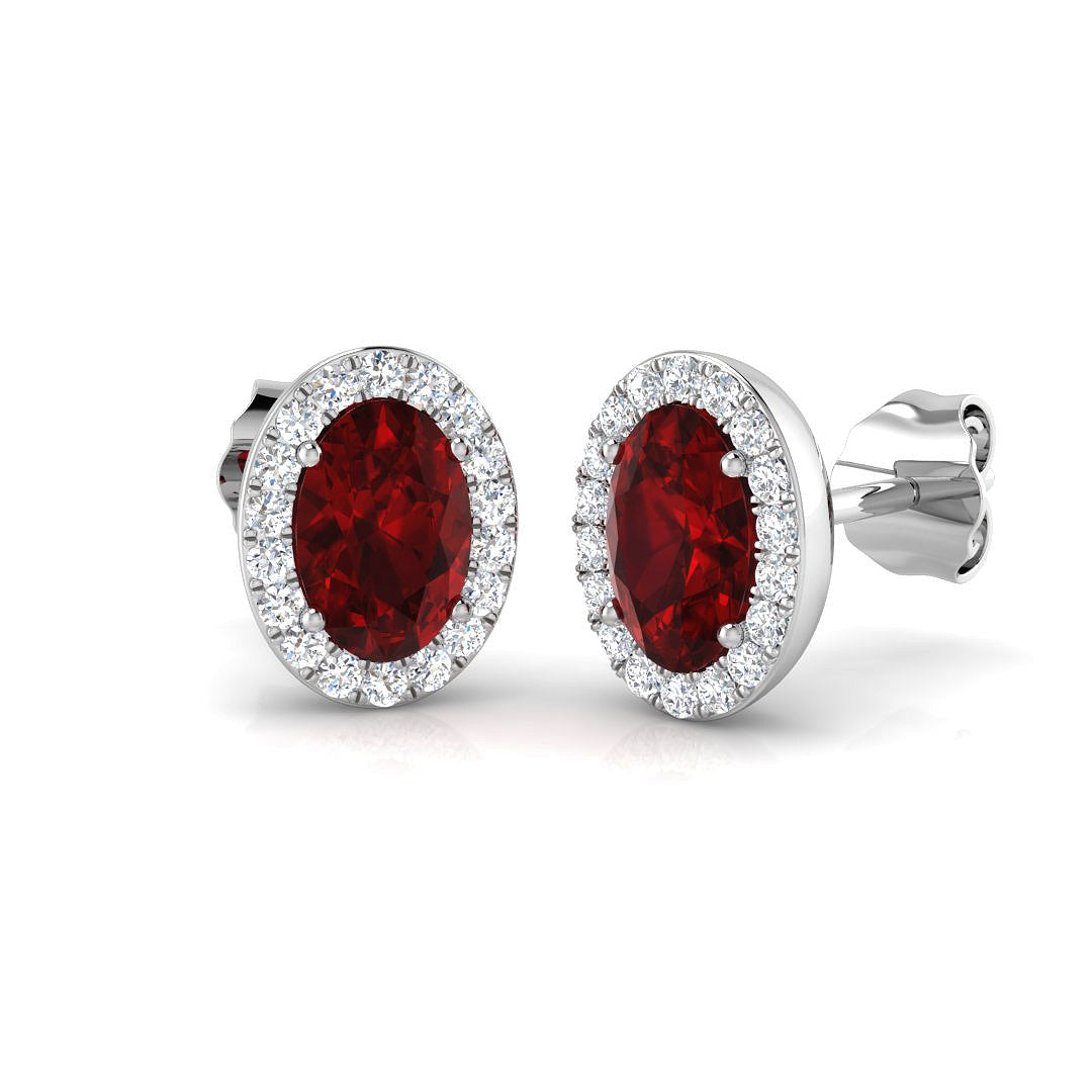 9ct White Gold 1.45ct Ruby Earrings