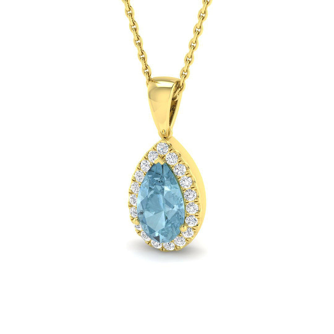9ct Yellow Gold 1.15ct Aquamarine Pendant