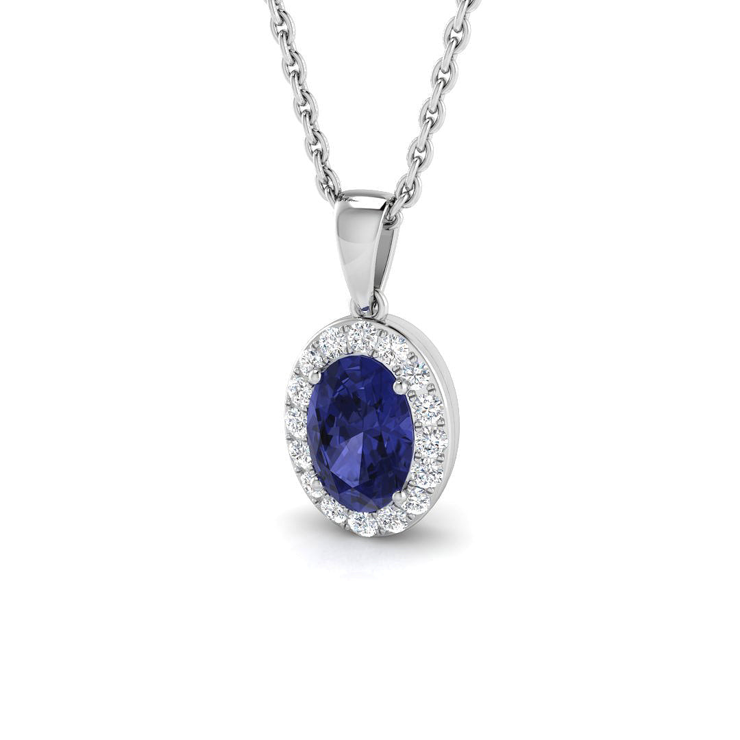 9ct White Gold 0.60ct Tanzanite Pendant