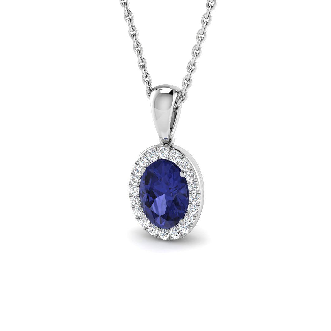 9ct White Gold 0.96ct Tanzanite Pendant