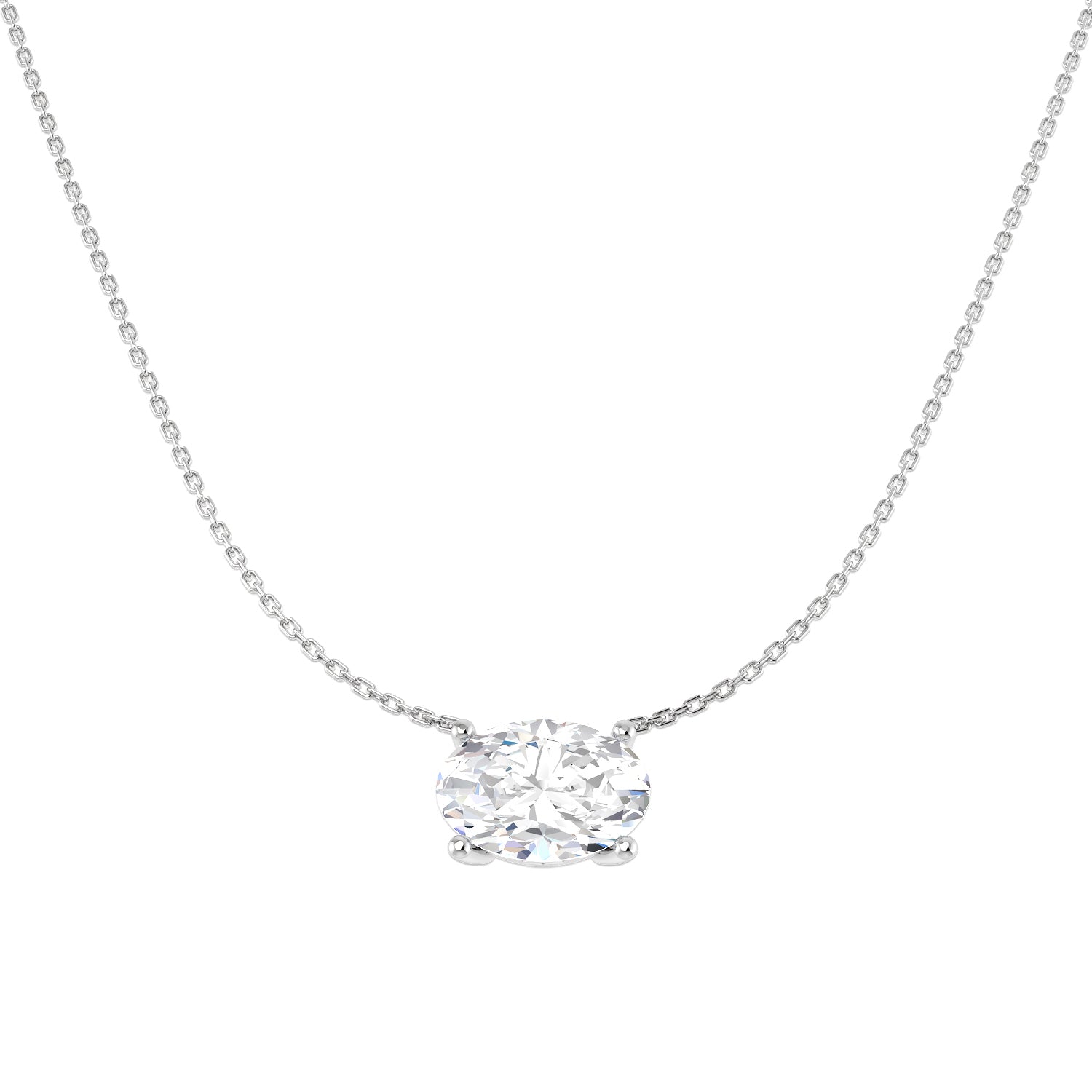 9ct White Gold 5.05ct E VS2 Laboratory Grown CVD Necklace