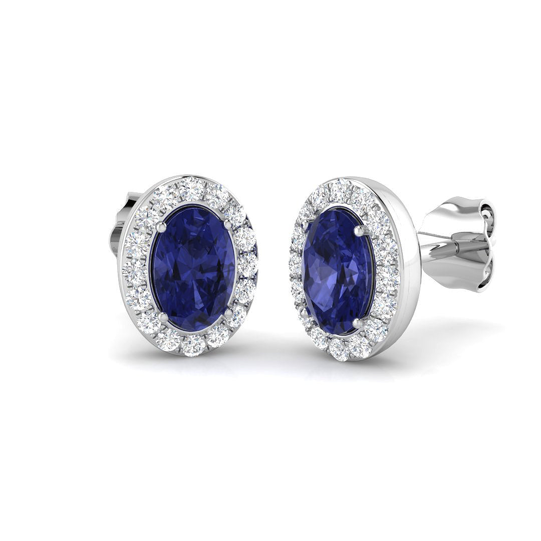 9ct White Gold 1.10ct Tanzanite Earrings