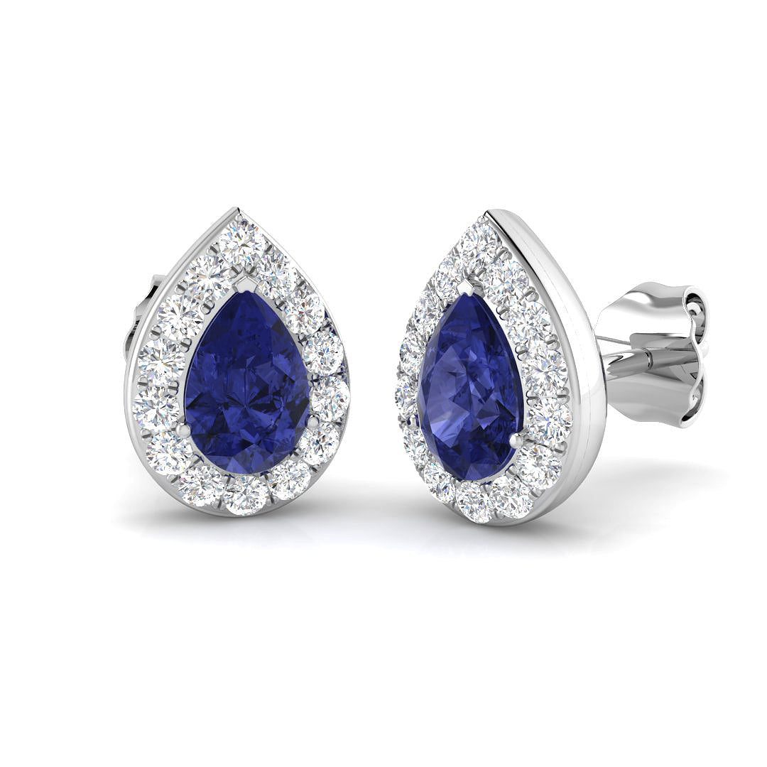 9ct White Gold 1.16ct Tanzanite Earrings