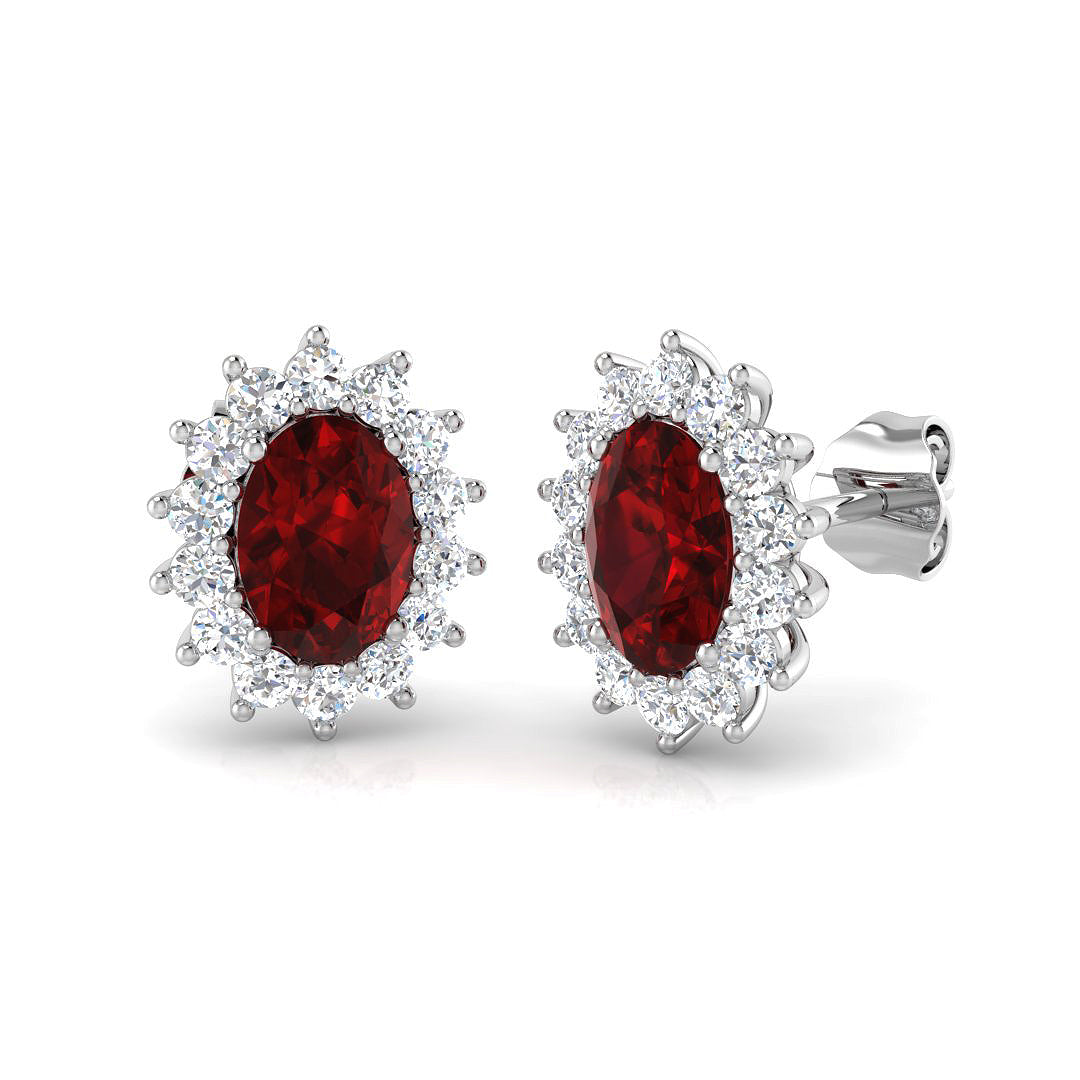 9ct White Gold 1.81ct Ruby Earrings