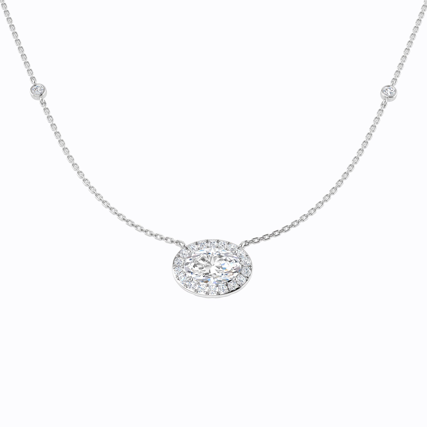 9ct White Gold 2.73ct E VS2 Laboratory Grown CVD Necklace