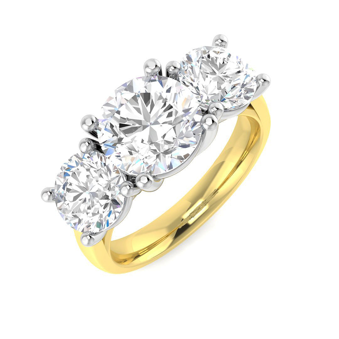 9ct Two-Tone Gold 3.89ct E VS1 Laboratory Grown CVD Ring