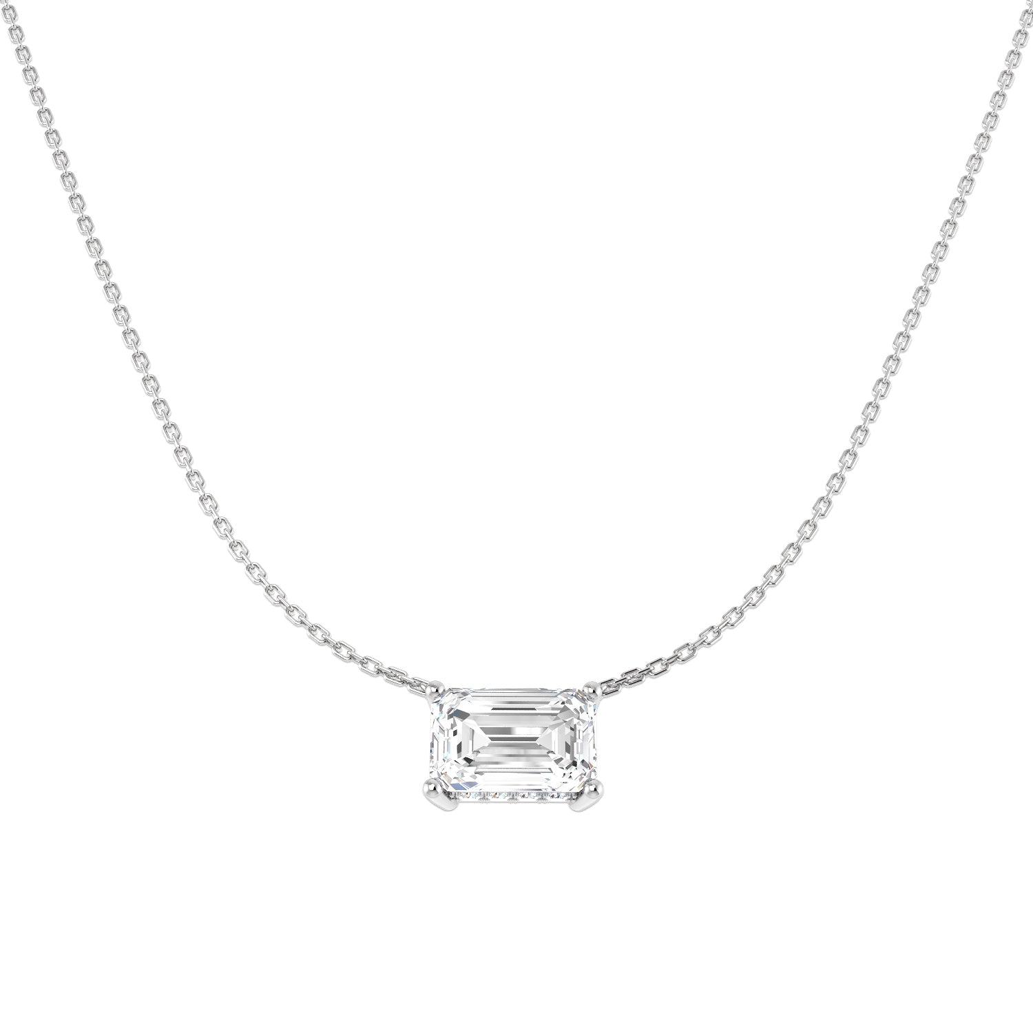 9ct White Gold 4.29ct E VS1 Laboratory Grown CVD Necklace