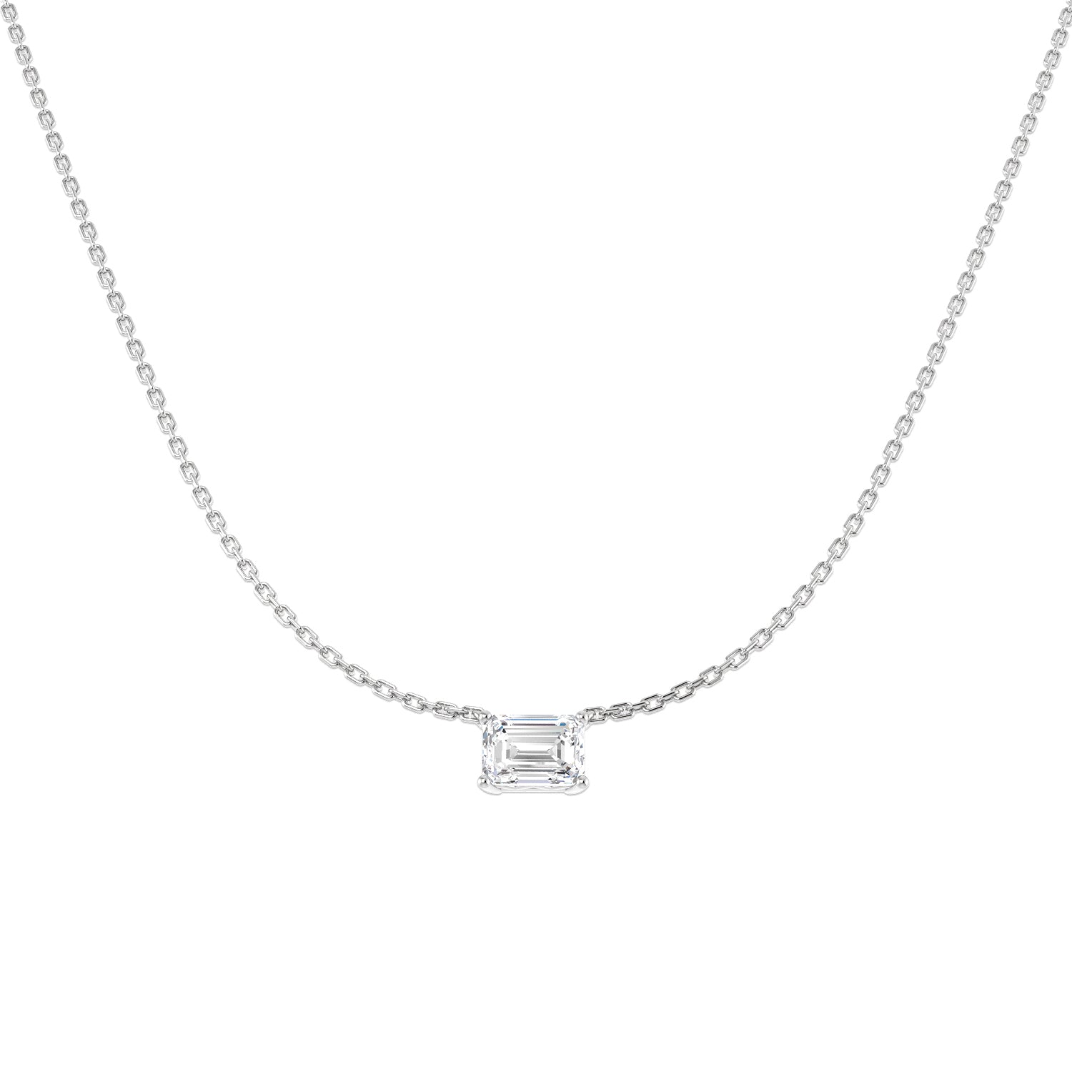 9ct White Gold 1.03ct E VS1 Laboratory Grown CVD Necklace