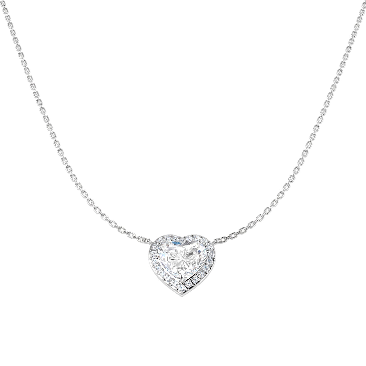 9ct White Gold 3.38ct E VS2 Laboratory Grown CVD Necklace