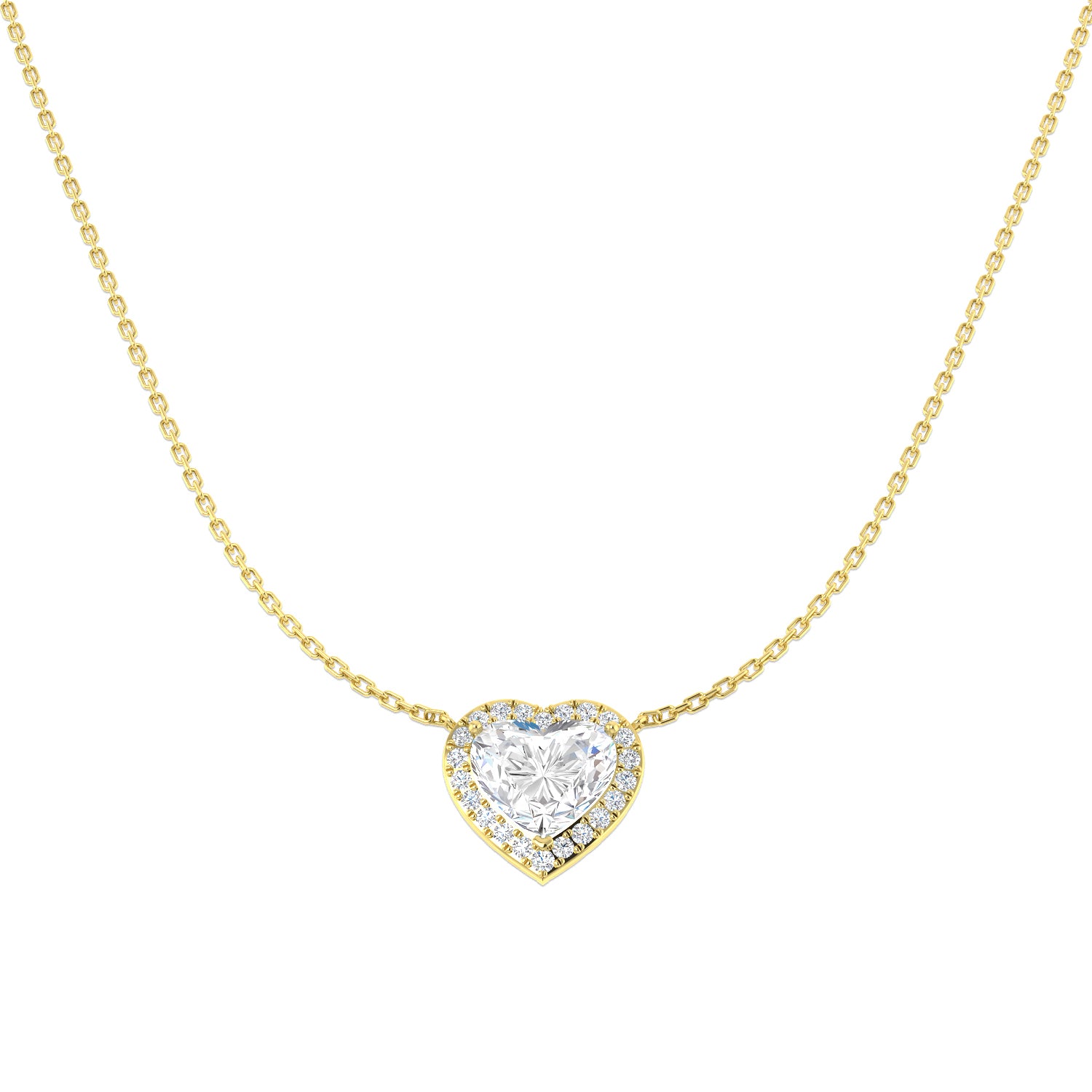 9ct Yellow Gold 3.37ct E VS2 Laboratory Grown CVD Necklace