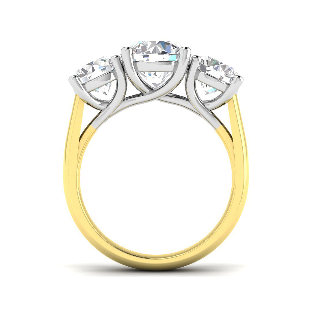 18ct Two-Tone Gold 3.85ct E VS1 Laboratory Grown CVD Ring