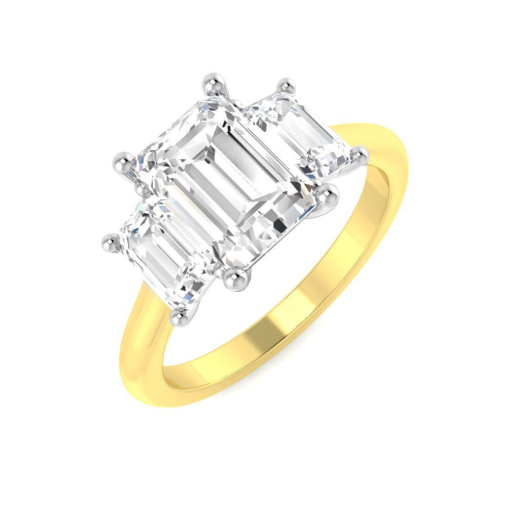 9ct Two-Tone Gold 3.27ct E VS1 Laboratory Grown CVD Ring