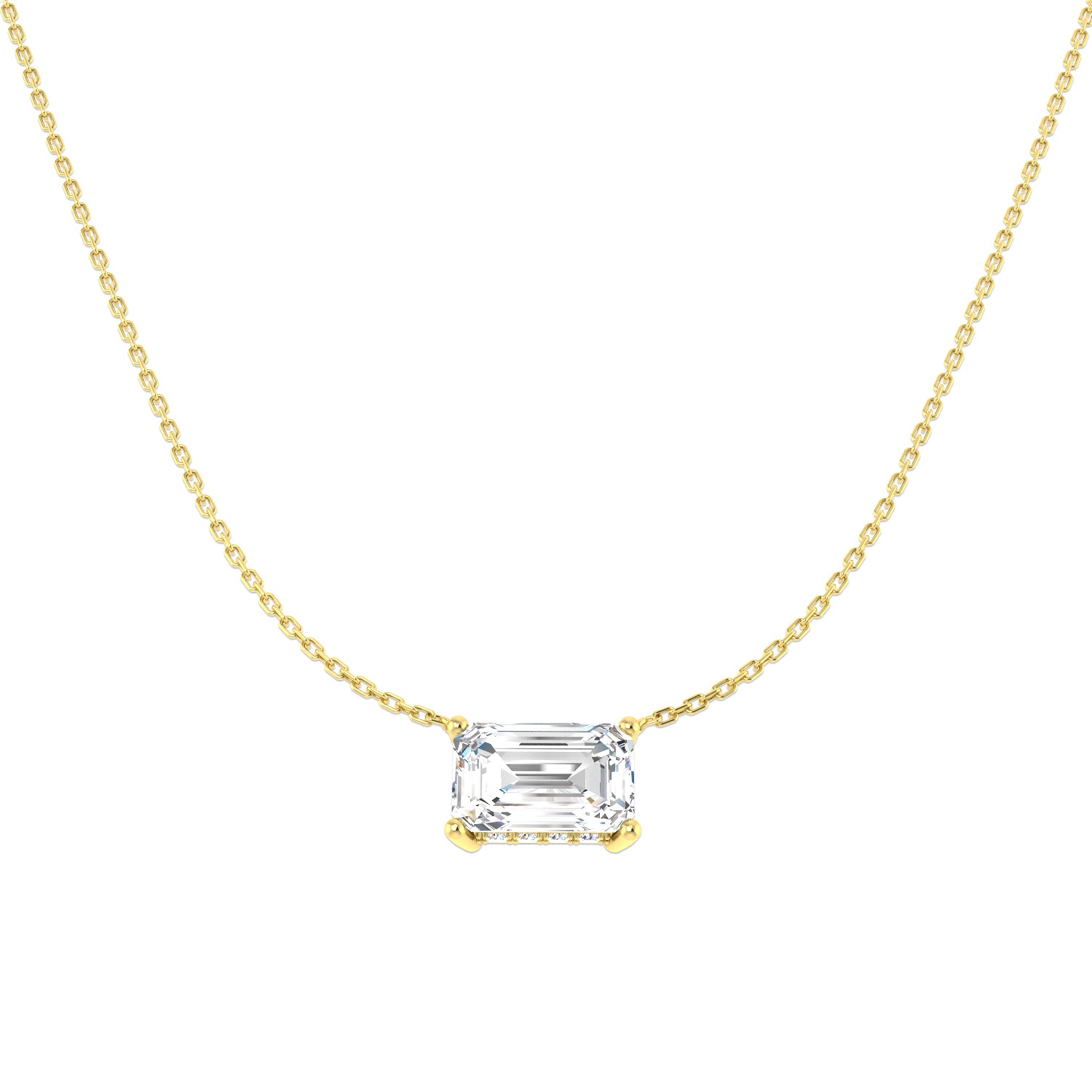 9ct Yellow Gold 4.28ct E VS2 Laboratory Grown CVD Necklace