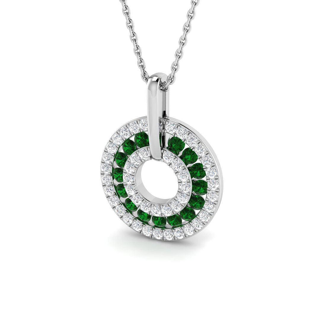 9ct White Gold 0.76ct Emerald Pendant