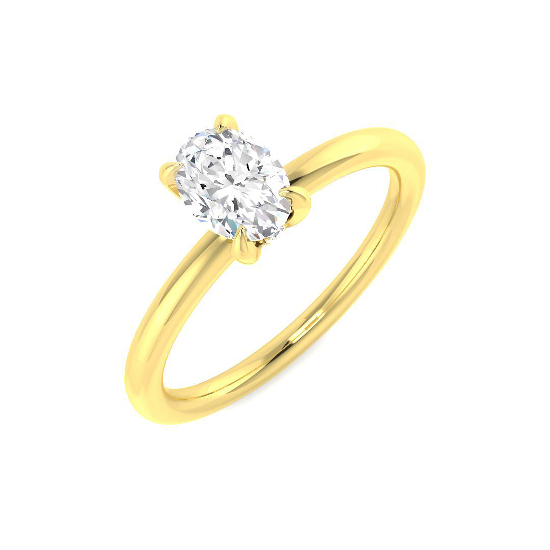 18ct Yellow Gold 0.65ct D SI1 Diamond Ring