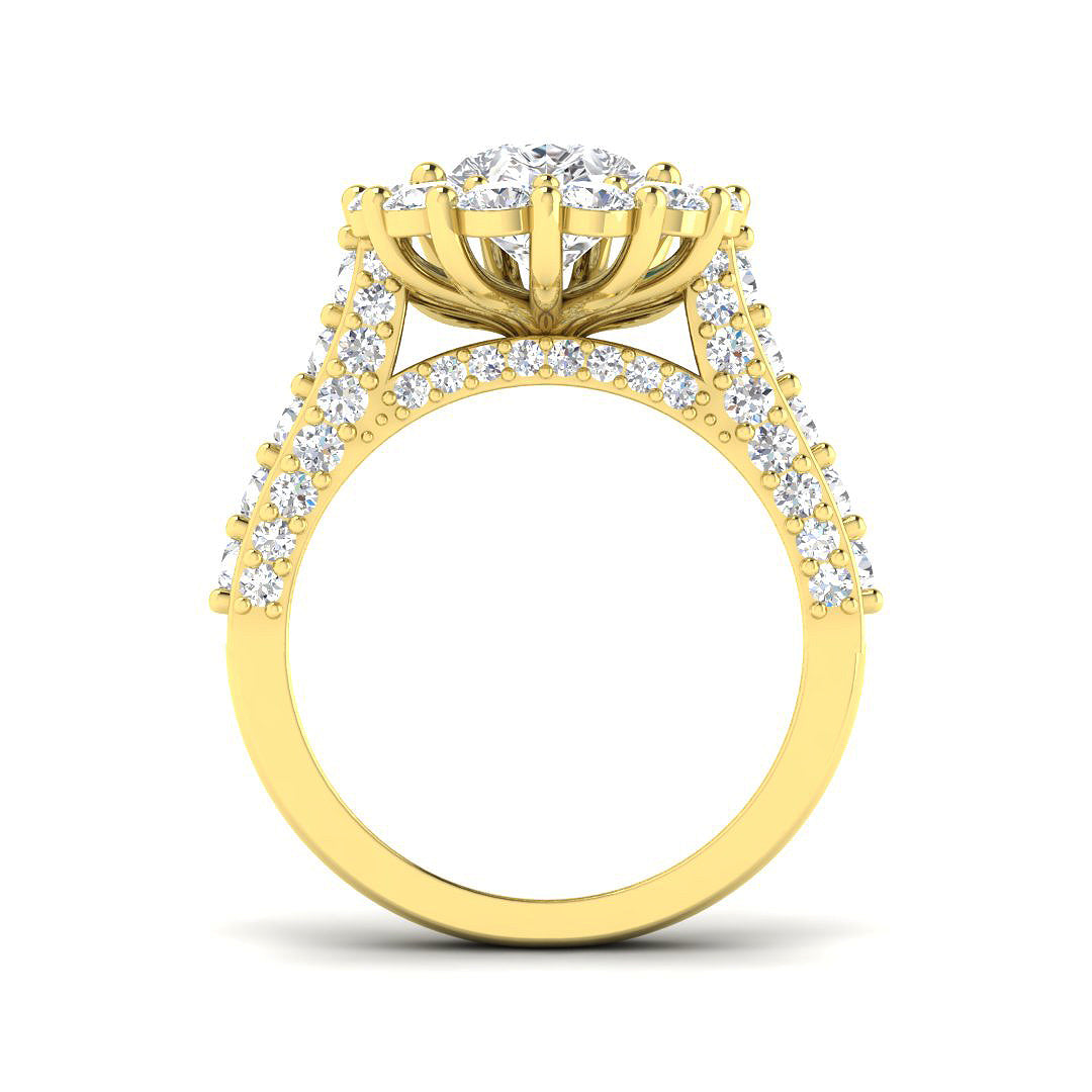 9ct Yellow Gold 5.96ct E VS2 Laboratory Grown CVD Ring