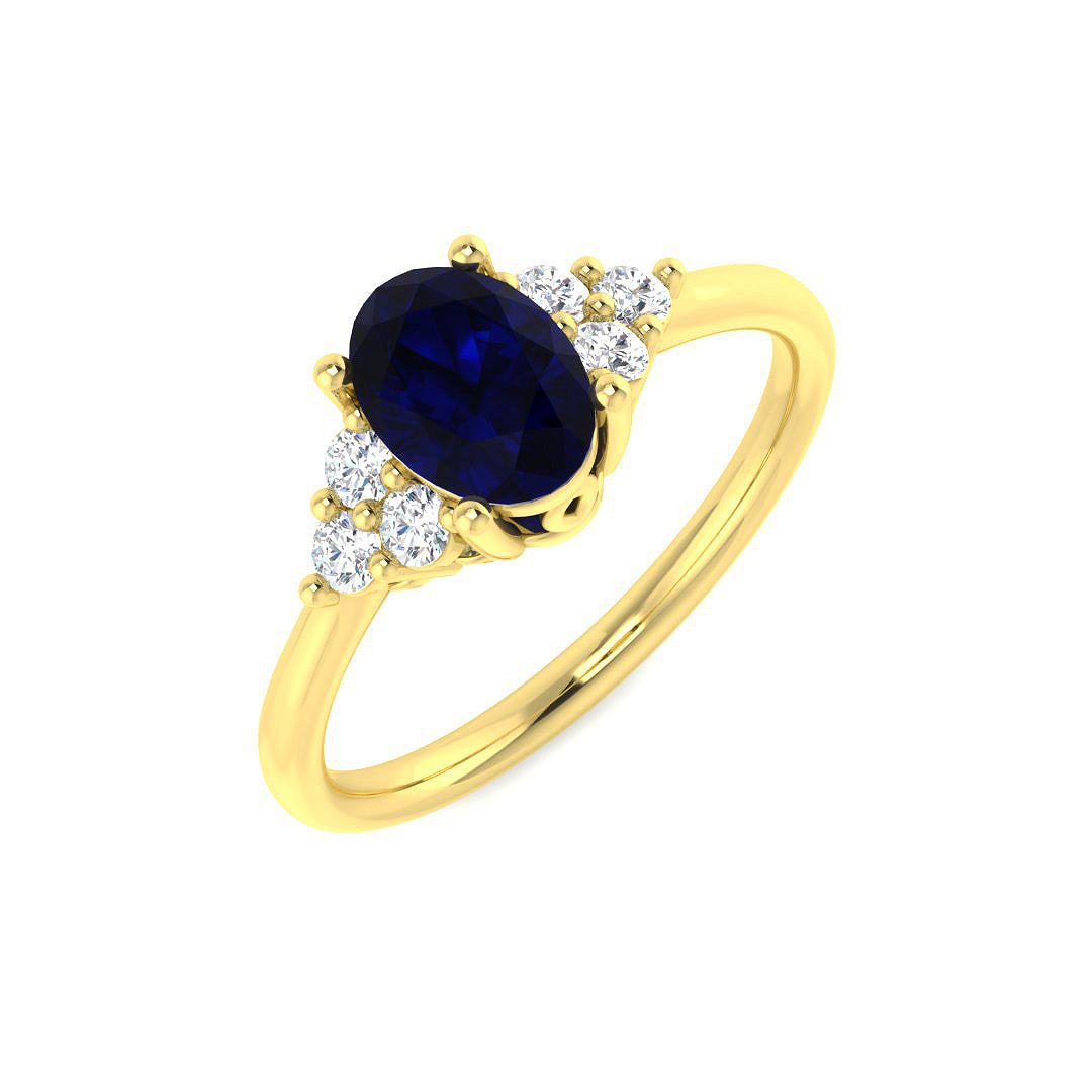 9ct Yellow Gold 1.04ct Blue Sapphire Ring