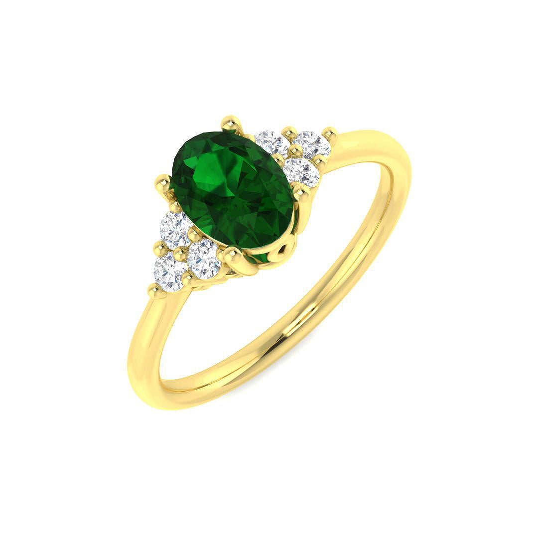 9ct Yellow Gold 0.90ct Emerald Ring