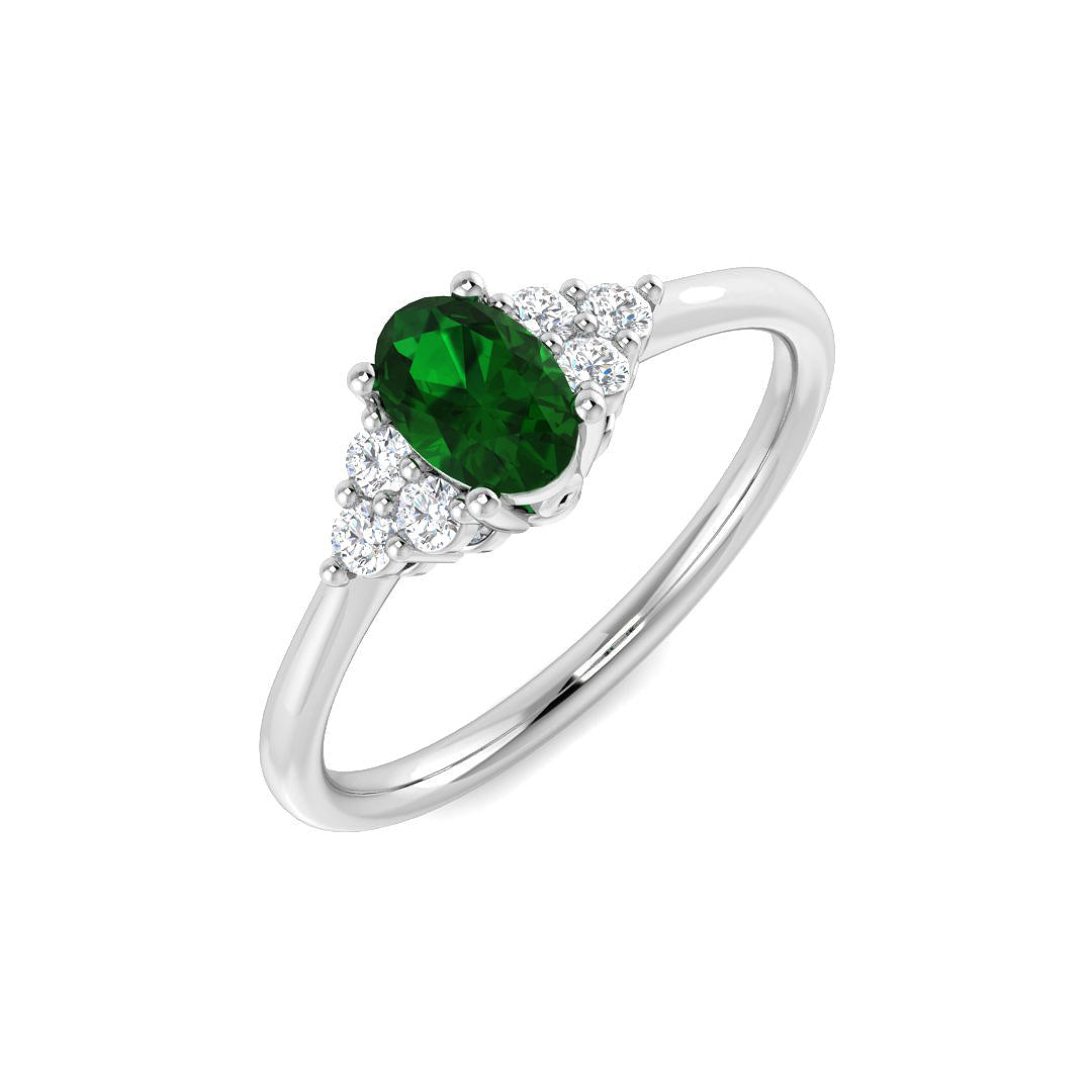 9ct White Gold 0.63ct Emerald Ring