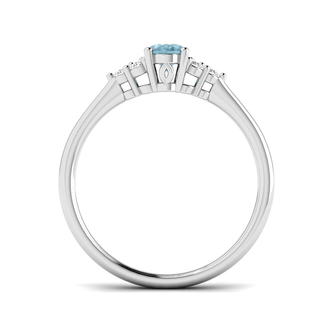 9ct White Gold 0.58ct Aquamarine Ring