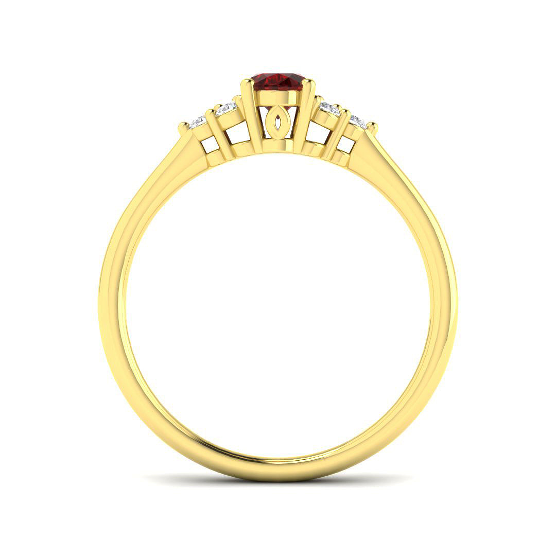 9ct Yellow Gold 0.94ct Ruby Ring