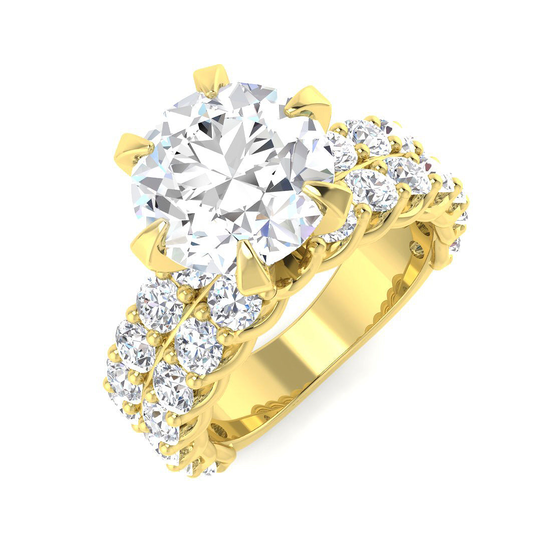 9ct Yellow Gold 5.32ct E VS2 Laboratory Grown CVD Ring