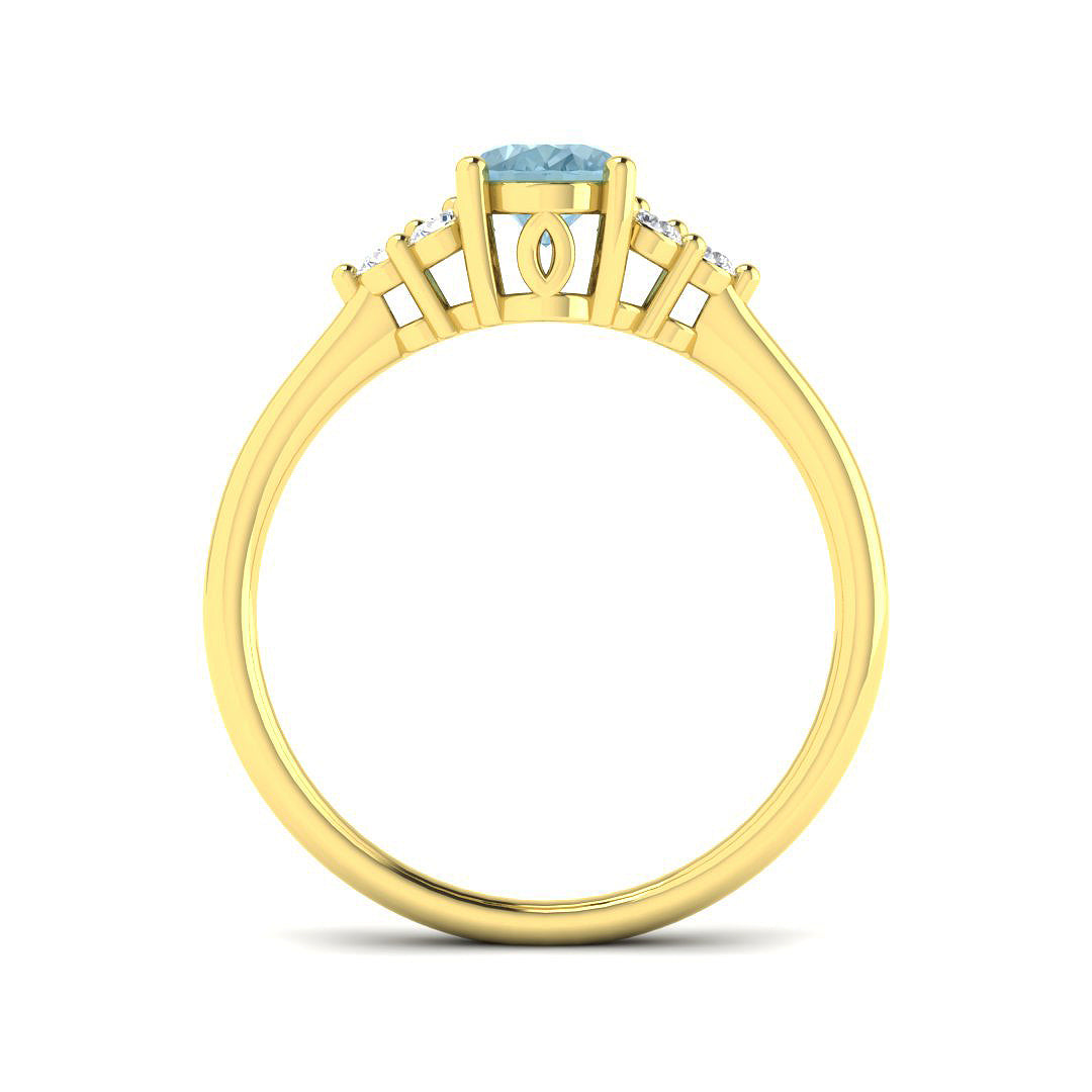 9ct Yellow Gold 0.96ct Aquamarine Ring
