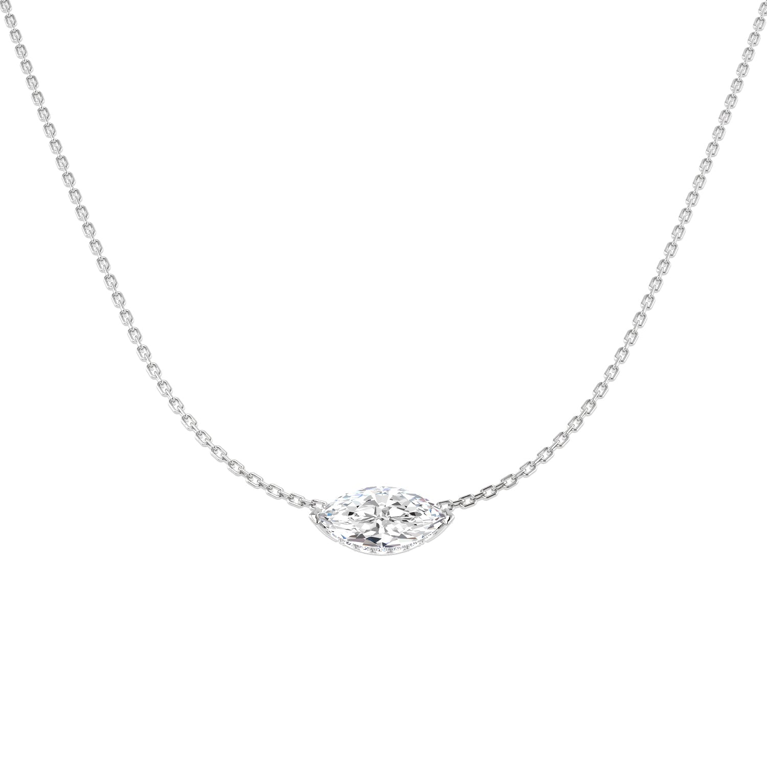 9ct White Gold 1.65ct D VS2 Laboratory Grown CVD Necklace
