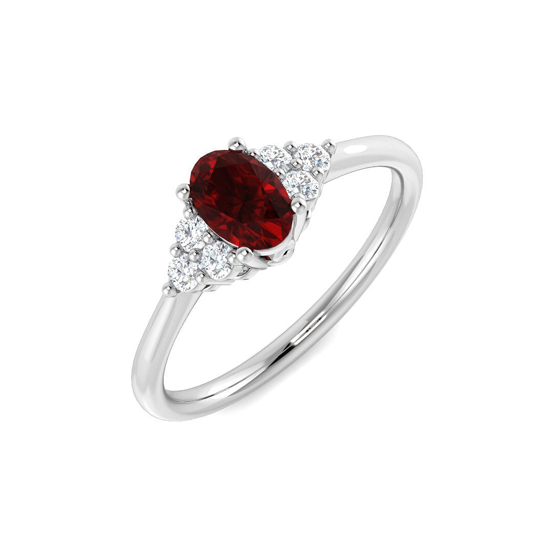 9ct White Gold 0.94ct Ruby Ring