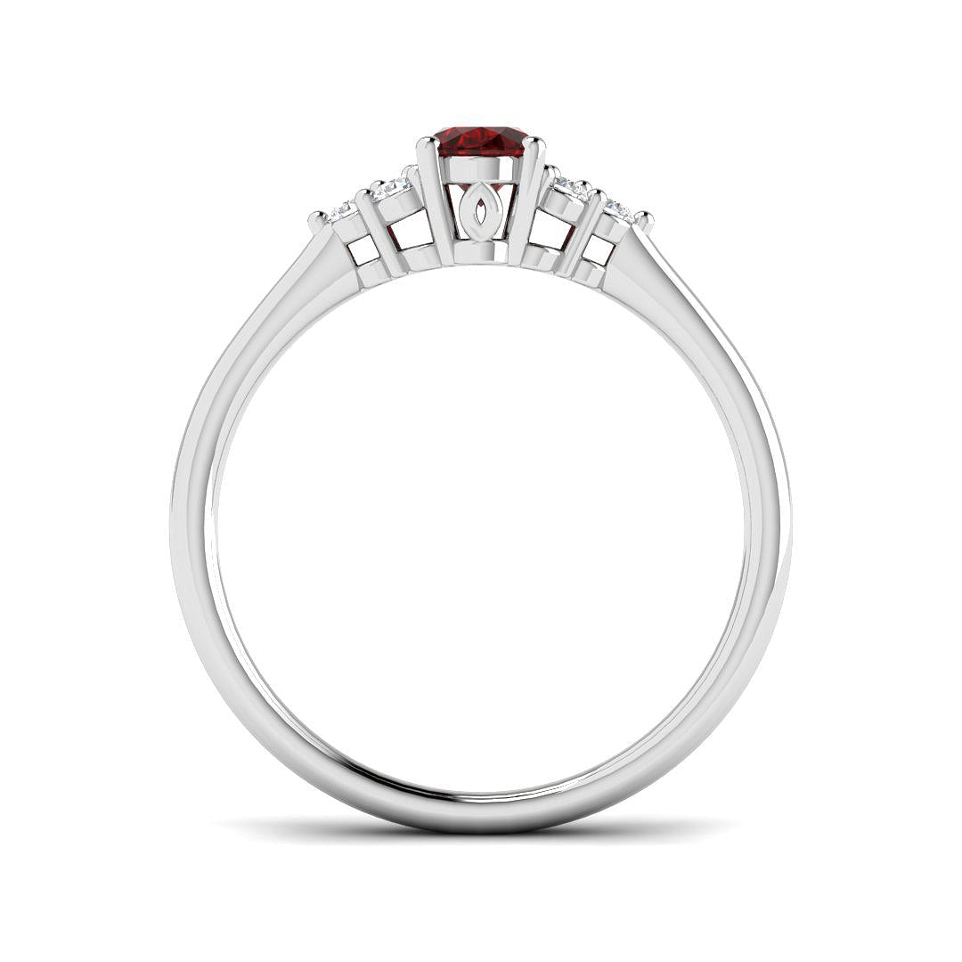 9ct White Gold 0.94ct Ruby Ring