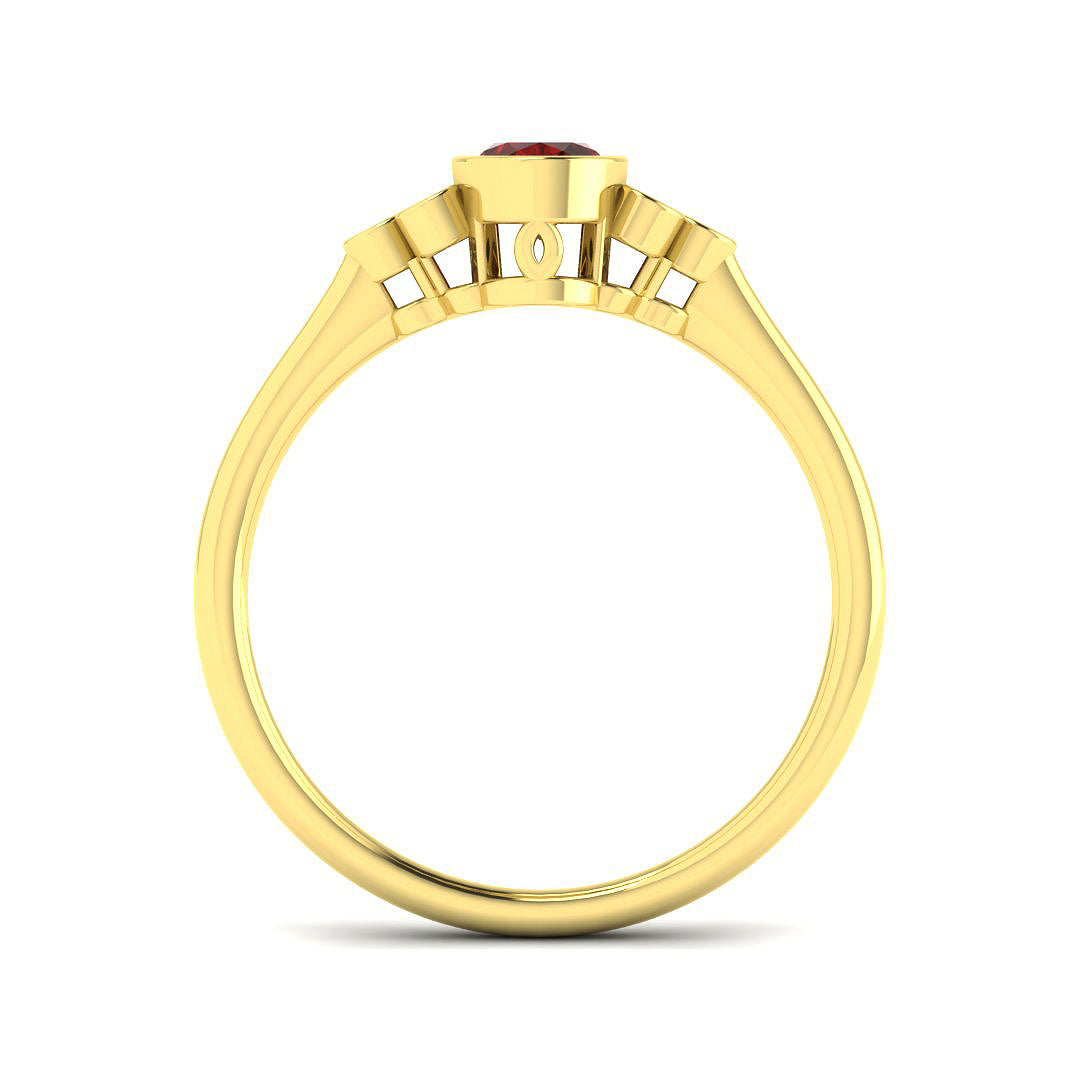 9ct Yellow Gold 0.53ct Ruby Ring
