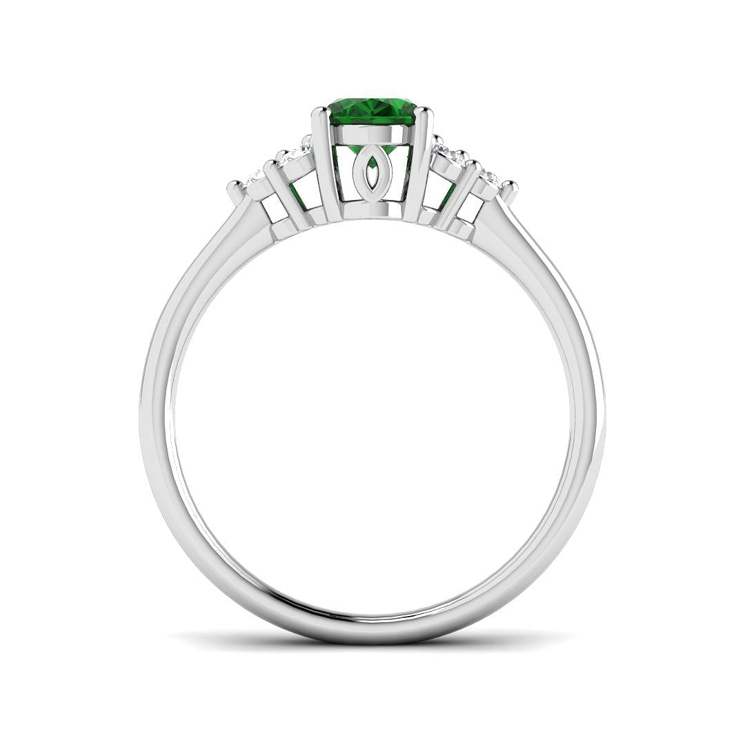 9ct White Gold 0.90ct Emerald Ring