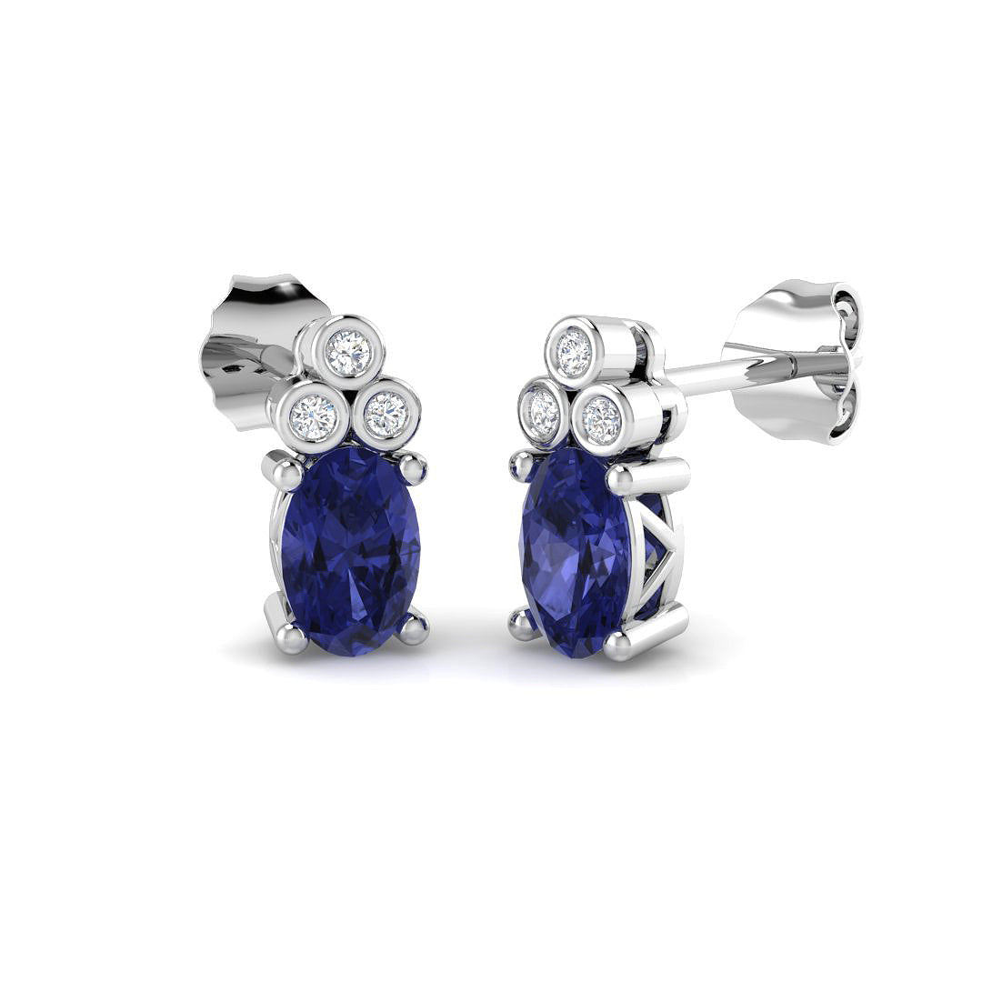 9ct White Gold 0.83ct Tanzanite Earrings