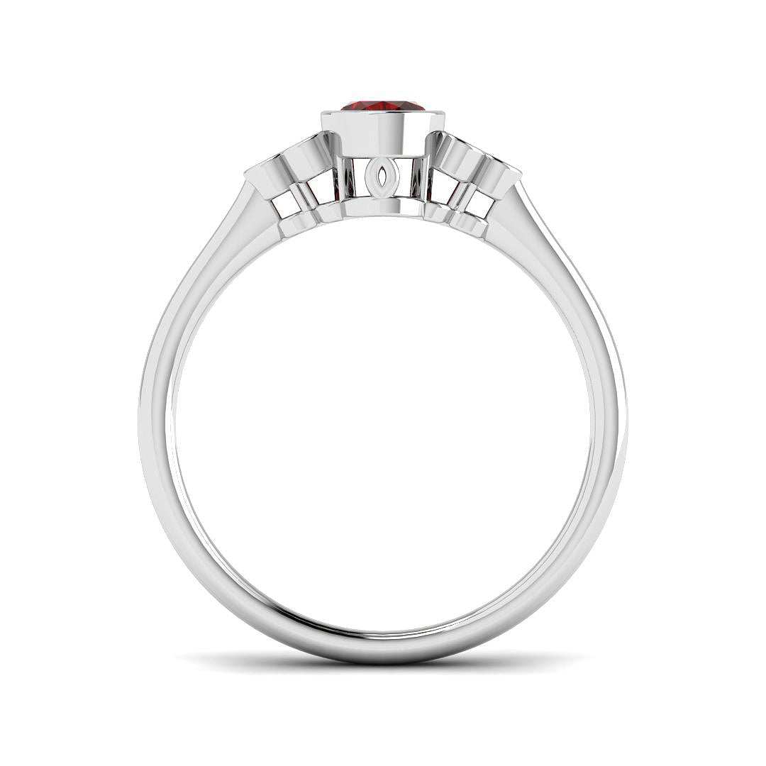 9ct White Gold 0.53ct Ruby Ring