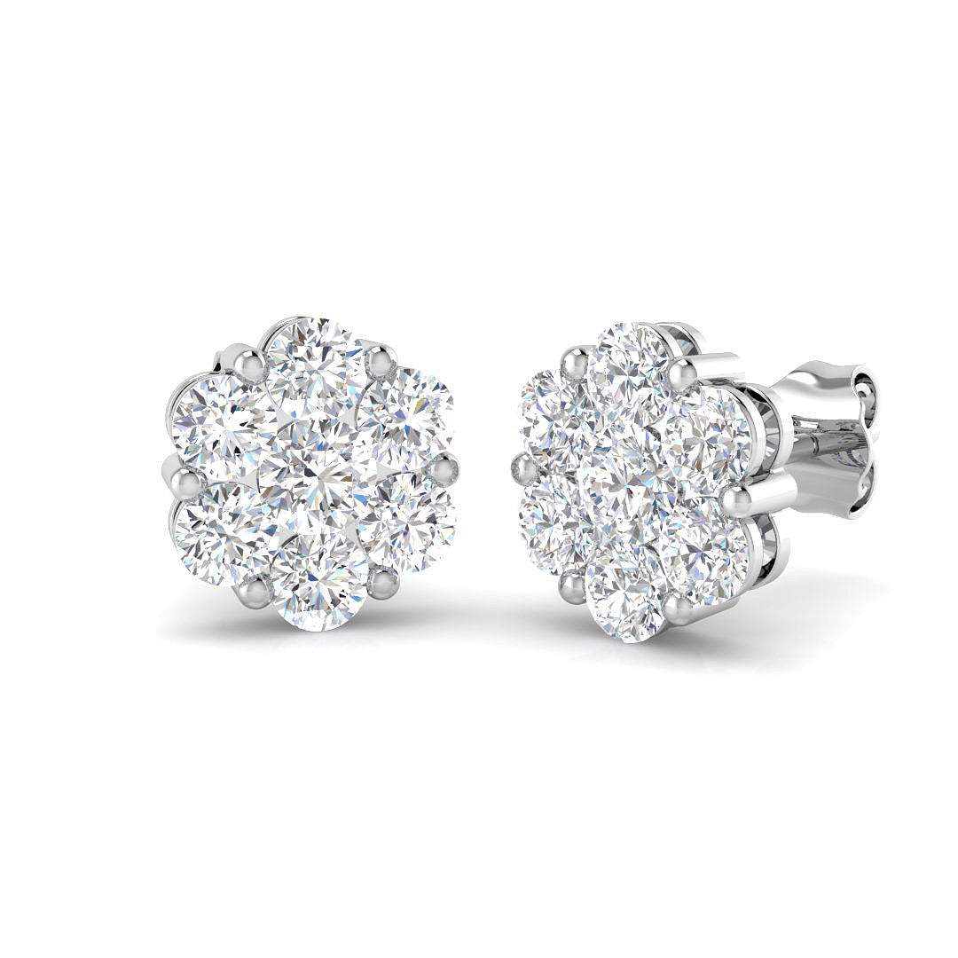 9ct White Gold 1.59ct G SI2 Diamond Earrings