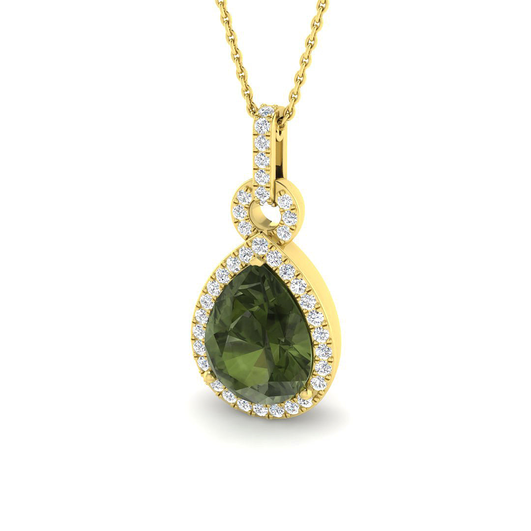 18ct Yellow Gold 4.87ct Green Tourmaline Pendant