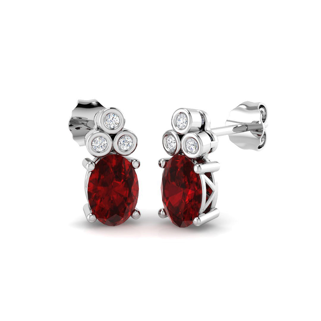 9ct White Gold 1.92ct Ruby Earrings