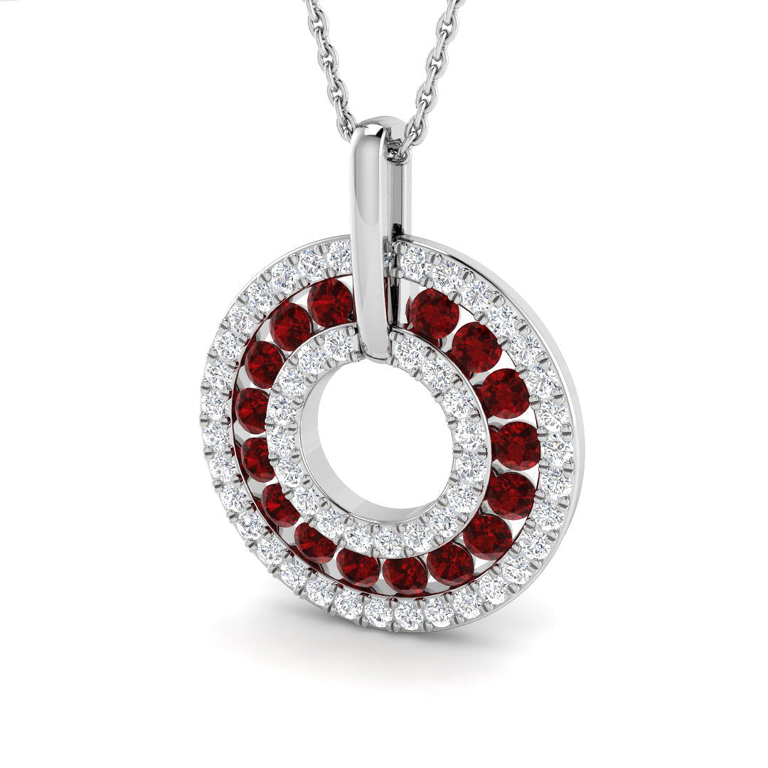 9ct White Gold 1.46ct Ruby Pendant