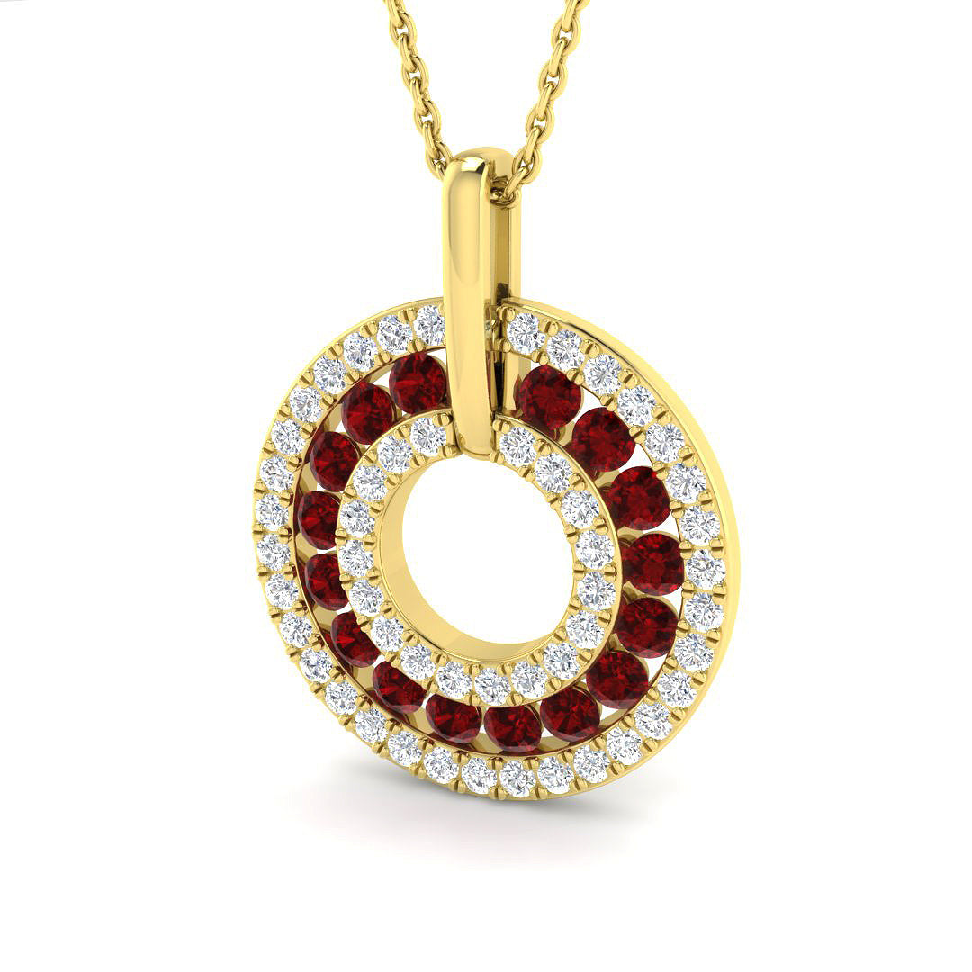 9ct Yellow Gold 1.46ct Ruby Pendant