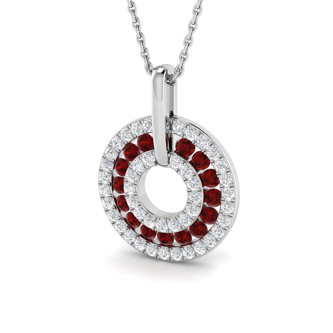 9ct White Gold 0.89ct Ruby Pendant