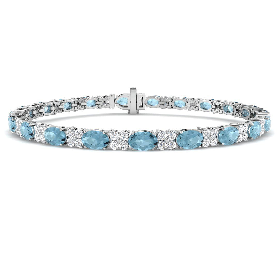 9ct White Gold 6.33ct Aquamarine Bracelet