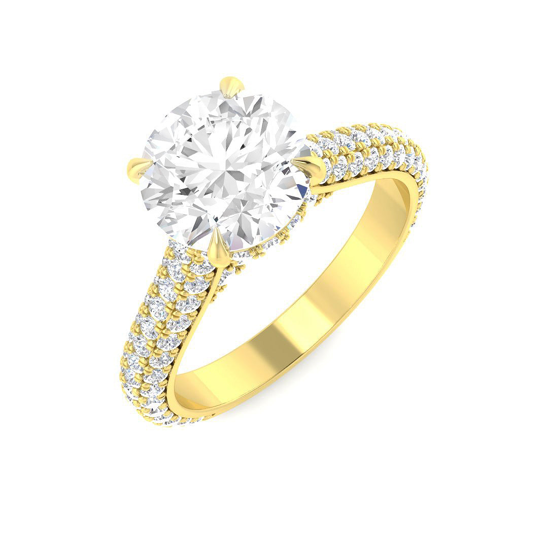 9ct Yellow Gold 3.19ct E VS2 Laboratory Grown CVD Ring